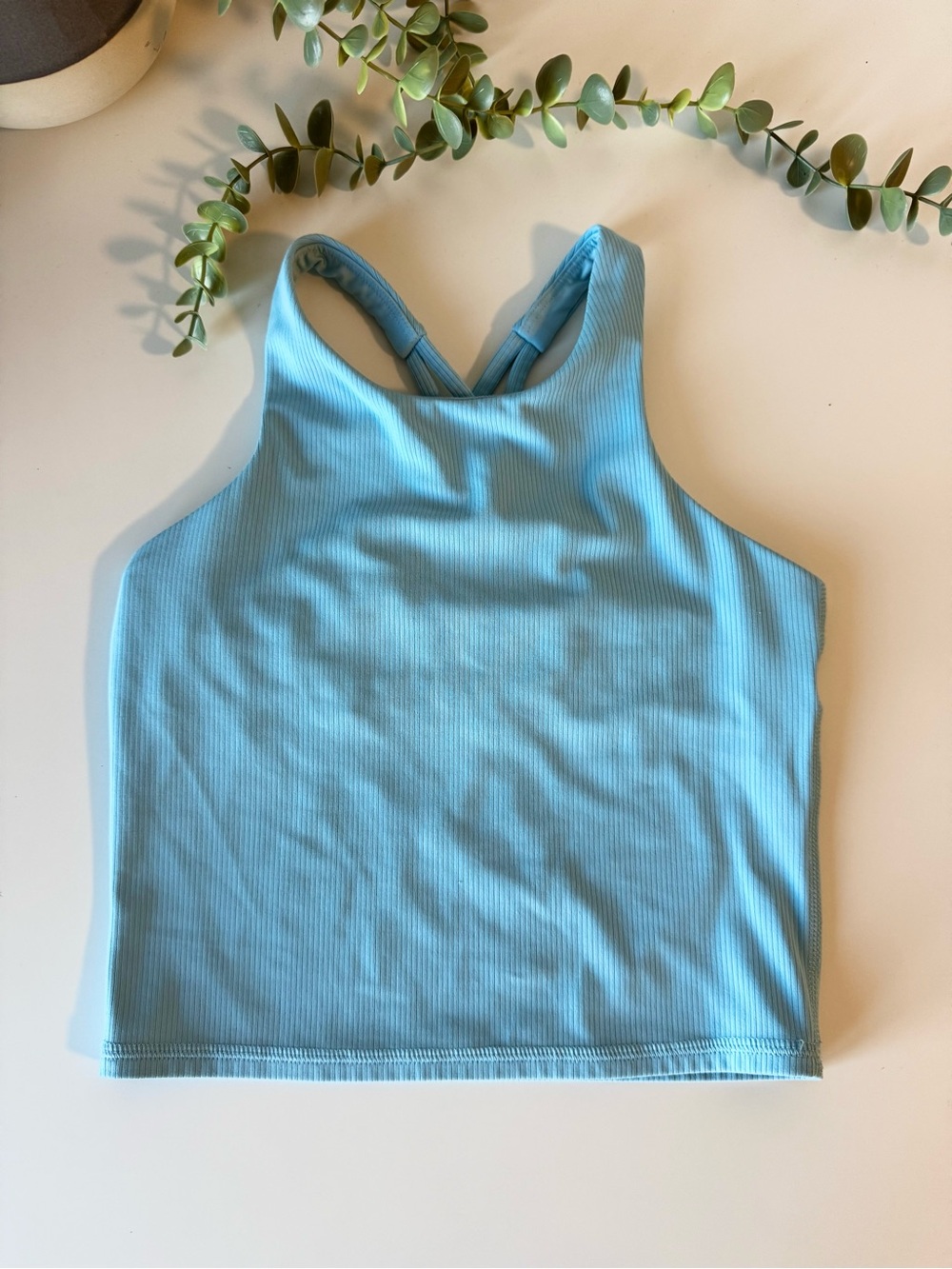 All In Motion Girls Ribbed Light Blue Athletic Tank Top Size M 8